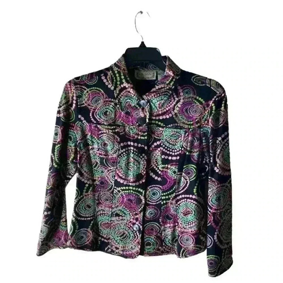 Life Style Blouse Women's Size Medium Paisley Textured Long Sleeves Shirt - Picture 1 of 6